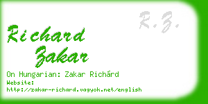 richard zakar business card